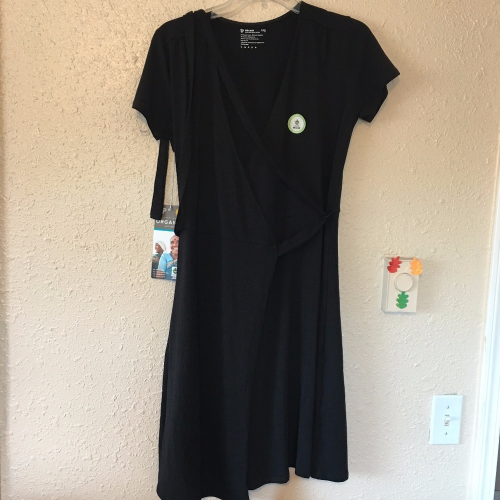 Organic Cotton Wrap Dress M